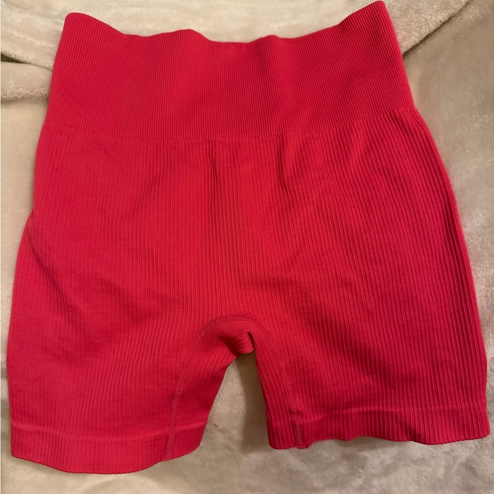 Pink Ribbed Nylon Spandex Top - Picture 2 of 3